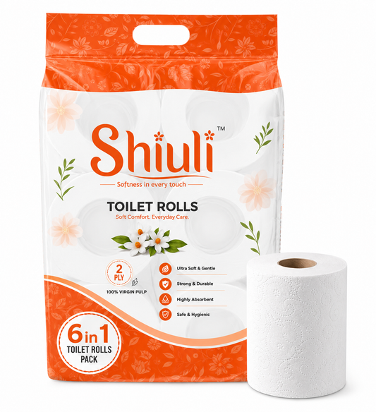 Toilet Roll - 6 in 1 Bamboo (Pack of 6, 2 Ply)